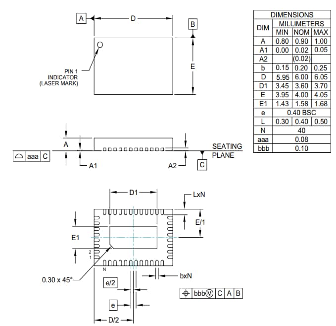 Mechanical Drawing - Semtech GS3281 3G-SDI Re-timing Cable Drivers
